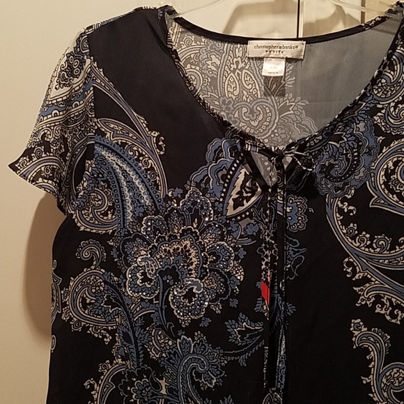 Christopher and Banks blue and white top - Picture 2 of 5